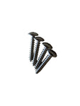 4 metal screws on a white background